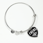 Cheri v03 - Heart Pendant Bangle Bracelet