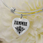 Tammie v01 - Heart Pendant Bangle Bracelet