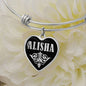 Alisha v02 - Heart Pendant Bangle Bracelet