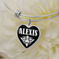Alexis v03 - Heart Pendant Bangle Bracelet