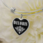 Deloris v02 - Heart Pendant Bangle Bracelet