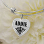 Addie v01 - Heart Pendant Bangle Bracelet