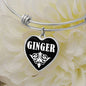 Ginger v03 - Heart Pendant Bangle Bracelet
