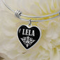Lela v02 - Heart Pendant Bangle Bracelet