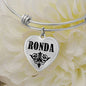 Ronda v01 - Heart Pendant Bangle Bracelet