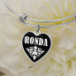 Ronda v03 - Heart Pendant Bangle Bracelet