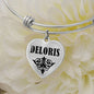 Deloris v01 - Heart Pendant Bangle Bracelet
