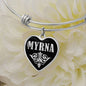Myrna v02 - Heart Pendant Bangle Bracelet