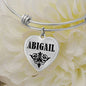 Abigail v01 - Heart Pendant Bangle Bracelet