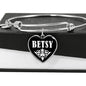 Betsy v03 - Heart Pendant Bangle Bracelet