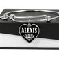Alexis v03 - Heart Pendant Bangle Bracelet