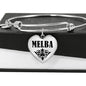 Melba v01 - Heart Pendant Bangle Bracelet