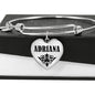 Adriana v01 - Heart Pendant Bangle Bracelet