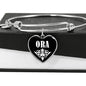 Ora v03 - Heart Pendant Bangle Bracelet