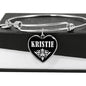Kristie v02 - Heart Pendant Bangle Bracelet