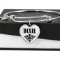 Dixie v01 - Heart Pendant Bangle Bracelet