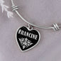 Francine v02 - Heart Pendant Bangle Bracelet