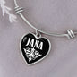 Jana v03 - Heart Pendant Bangle Bracelet