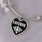 Laverne v03 - Heart Pendant Bangle Bracelet