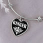 Ginger v03 - Heart Pendant Bangle Bracelet