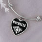 Rochelle v03 - Heart Pendant Bangle Bracelet
