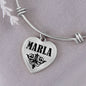 Marla v01 - Heart Pendant Bangle Bracelet