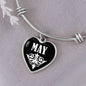 May v03 - Heart Pendant Bangle Bracelet