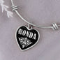 Ronda v02 - Heart Pendant Bangle Bracelet