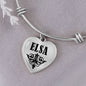 Elsa v01 - Heart Pendant Bangle Bracelet