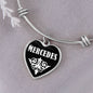 Mercedes v03 - Heart Pendant Bangle Bracelet
