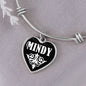 Mindy v03 - Heart Pendant Bangle Bracelet