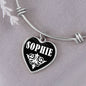 Sophie v03 - Heart Pendant Bangle Bracelet