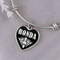 Ronda v03 - Heart Pendant Bangle Bracelet