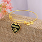 Johanna v02 - 18k Gold Finished Heart Pendant Bangle Bracelet