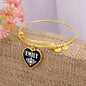 Emily v01w - 18k Gold Finished Heart Pendant Bangle Bracelet