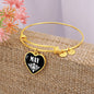 May v03 - 18k Gold Finished Heart Pendant Bangle Bracelet