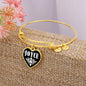 Joyce v01w - 18k Gold Finished Heart Pendant Bangle Bracelet