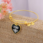 Teri v03 - 18k Gold Finished Heart Pendant Bangle Bracelet
