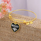 Kelley v03 - 18k Gold Finished Heart Pendant Bangle Bracelet