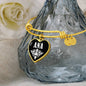 Ana v01w - 18k Gold Finished Heart Pendant Bangle Bracelet
