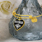 Esther v01w - 18k Gold Finished Heart Pendant Bangle Bracelet