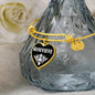 Genevieve v01w - 18k Gold Finished Heart Pendant Bangle Bracelet