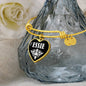 Essie v03 - 18k Gold Finished Heart Pendant Bangle Bracelet