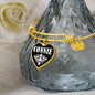 Connie v01w - 18k Gold Finished Heart Pendant Bangle Bracelet