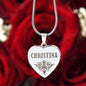 Christina - Engraved Heart Pendant Necklace