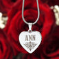 Ann - Engraved Heart Pendant Necklace