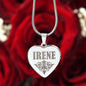 Irene - Engraved Heart Pendant Necklace