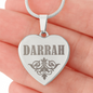 Darrah - Engraved Heart Pendant Necklace
