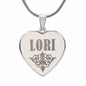 Lori - Engraved Heart Pendant Necklace