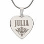 Julia - Engraved Heart Pendant Necklace